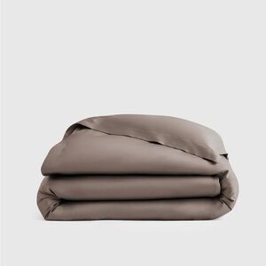 QUINCE Giza Cotton Sateen Duvet Cover Stone Twin